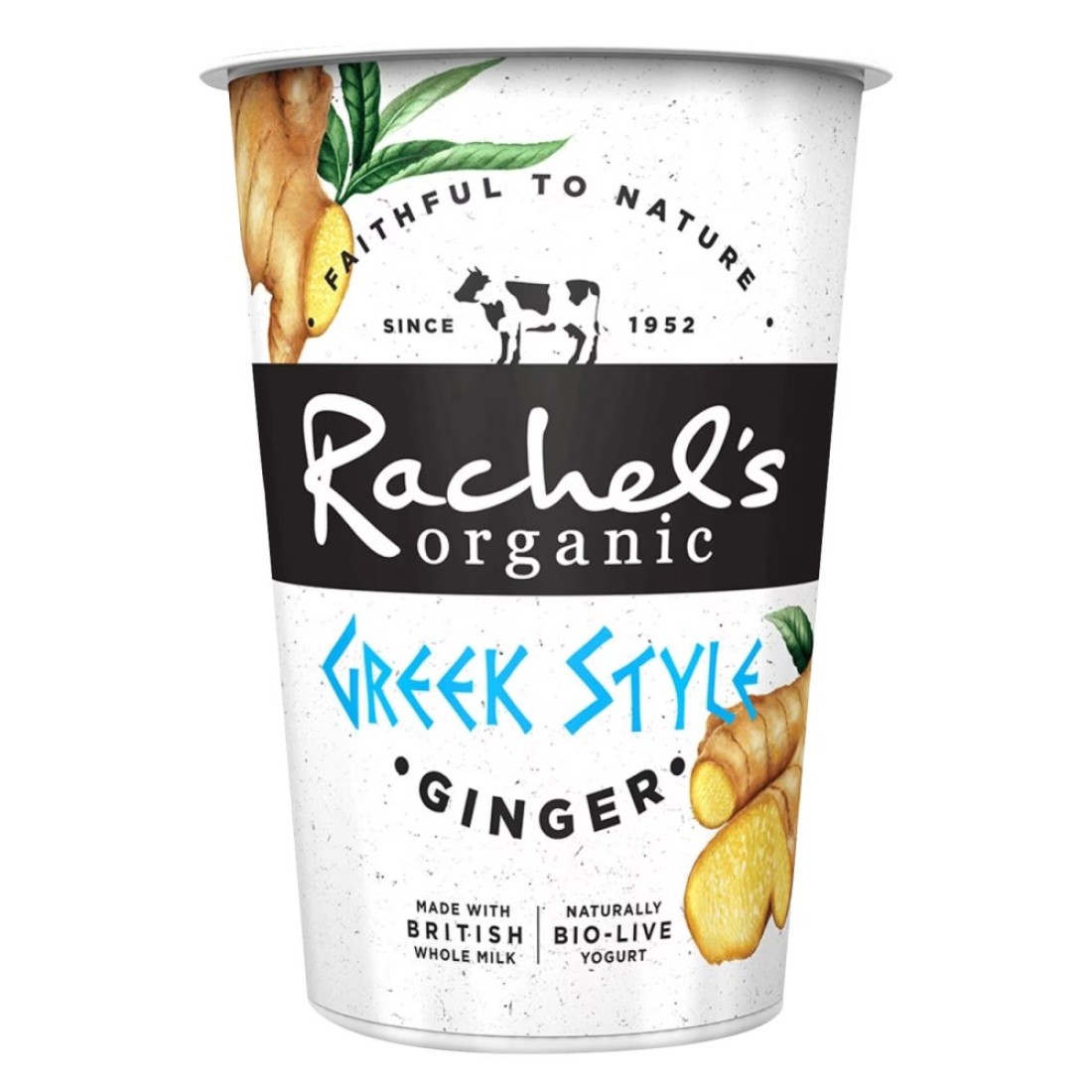 Rachel&#39;s Organic Greek Style Ginger Yoghurt 450g