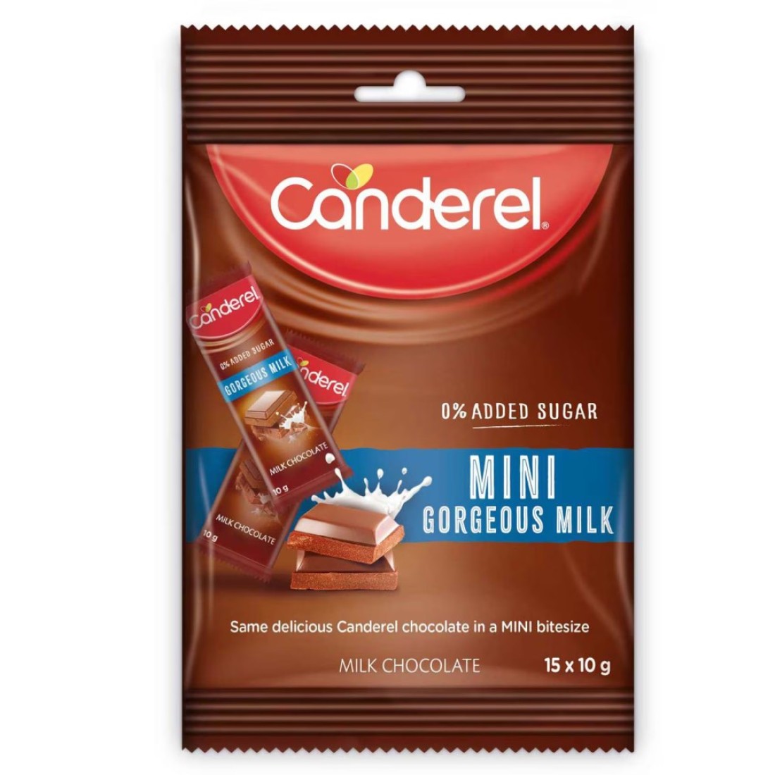 Canderel Gorgeous No Added Sugar Mini Milk Chocolate Bar, 150g
