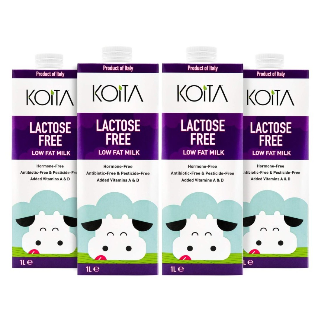 Koita Lactose Free Low Fat Milk 1L Pack of 4