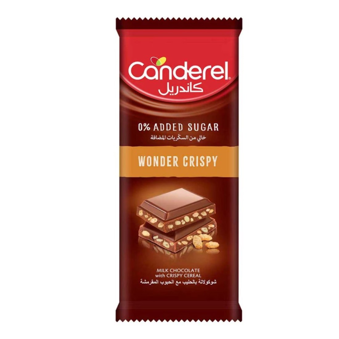 Canderel Wonder No Added Sugar Crispy Milk Chocolate Bar with Cereals, 100g