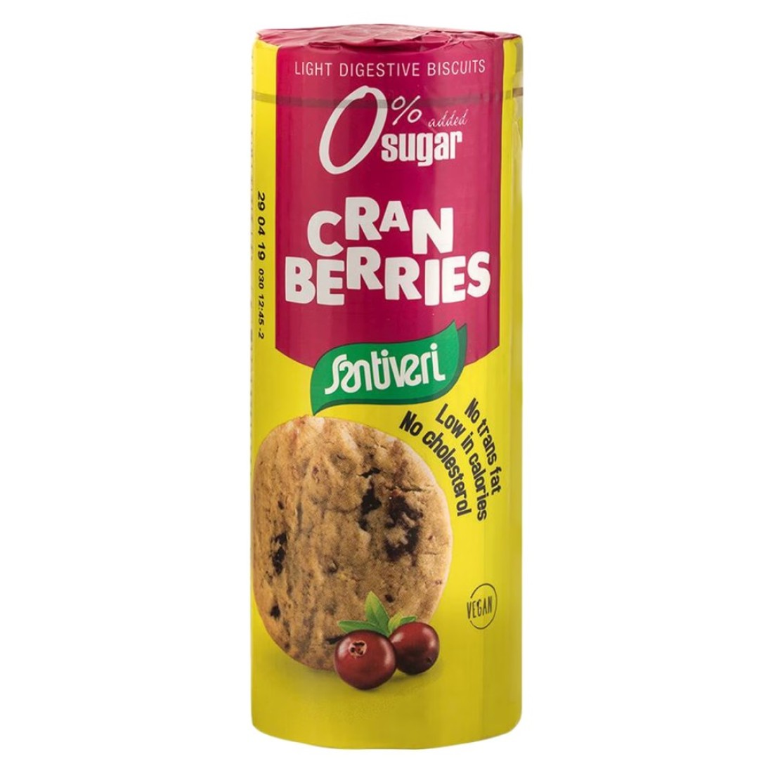 Santiveri Digestive Wholemeal Biscuits with Cranberries, 190g