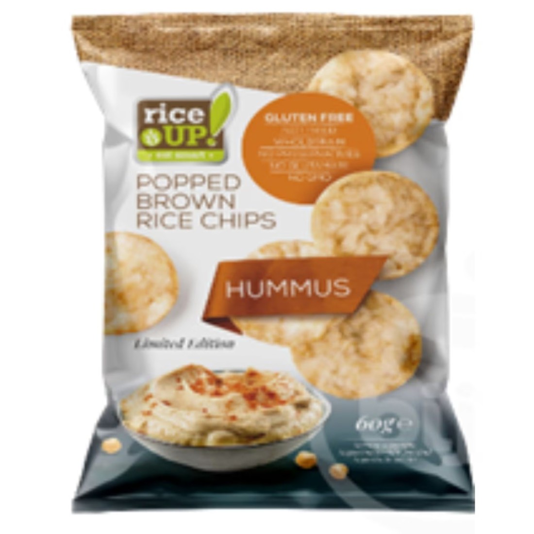 Rice Up! Hummus Popped Brown Rice Chips, 60g