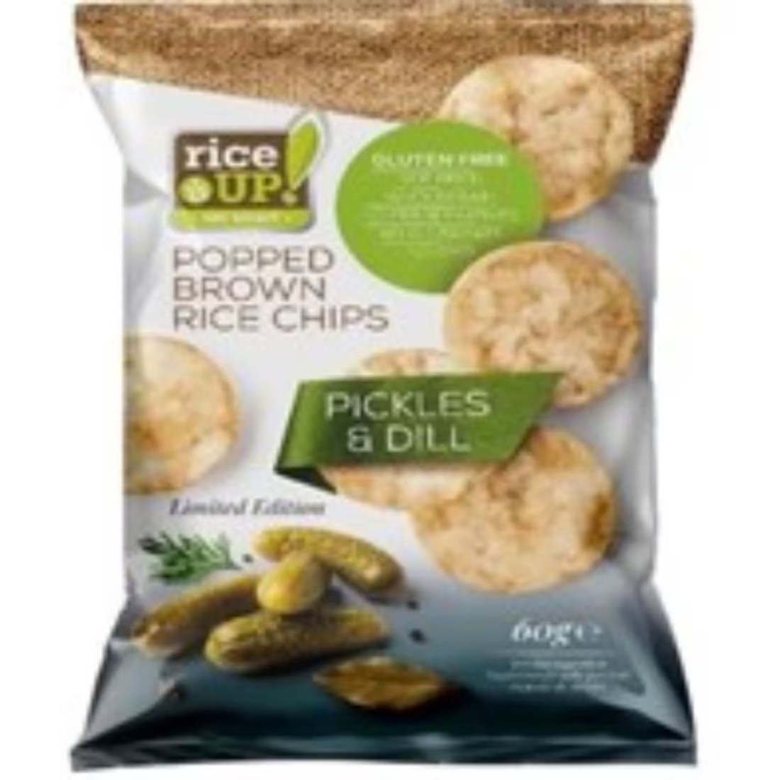 Rice Up! Pickles and Dills Popped Brown Rice Chips, 60g