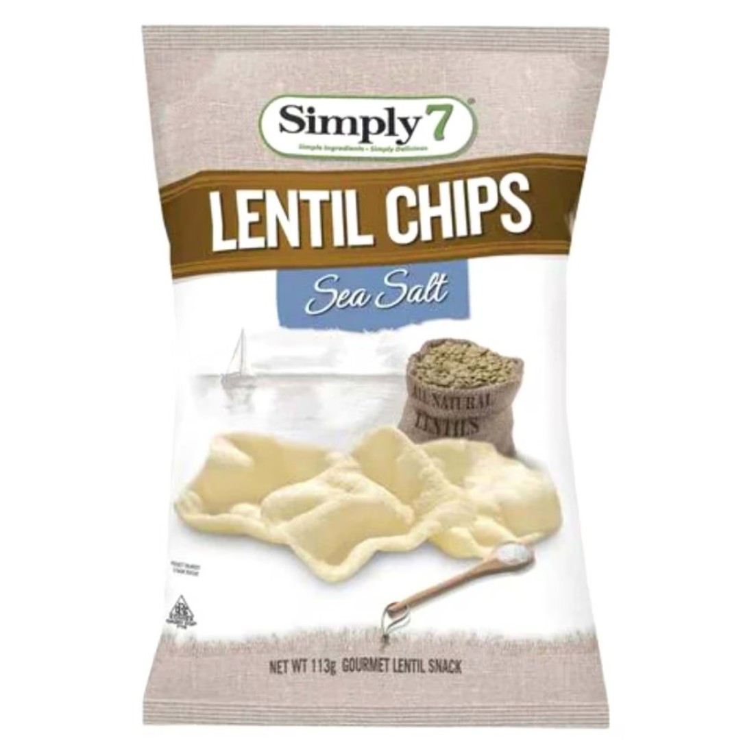 Simply 7 Sea Salt Flavoured Lentil Chips, 113g