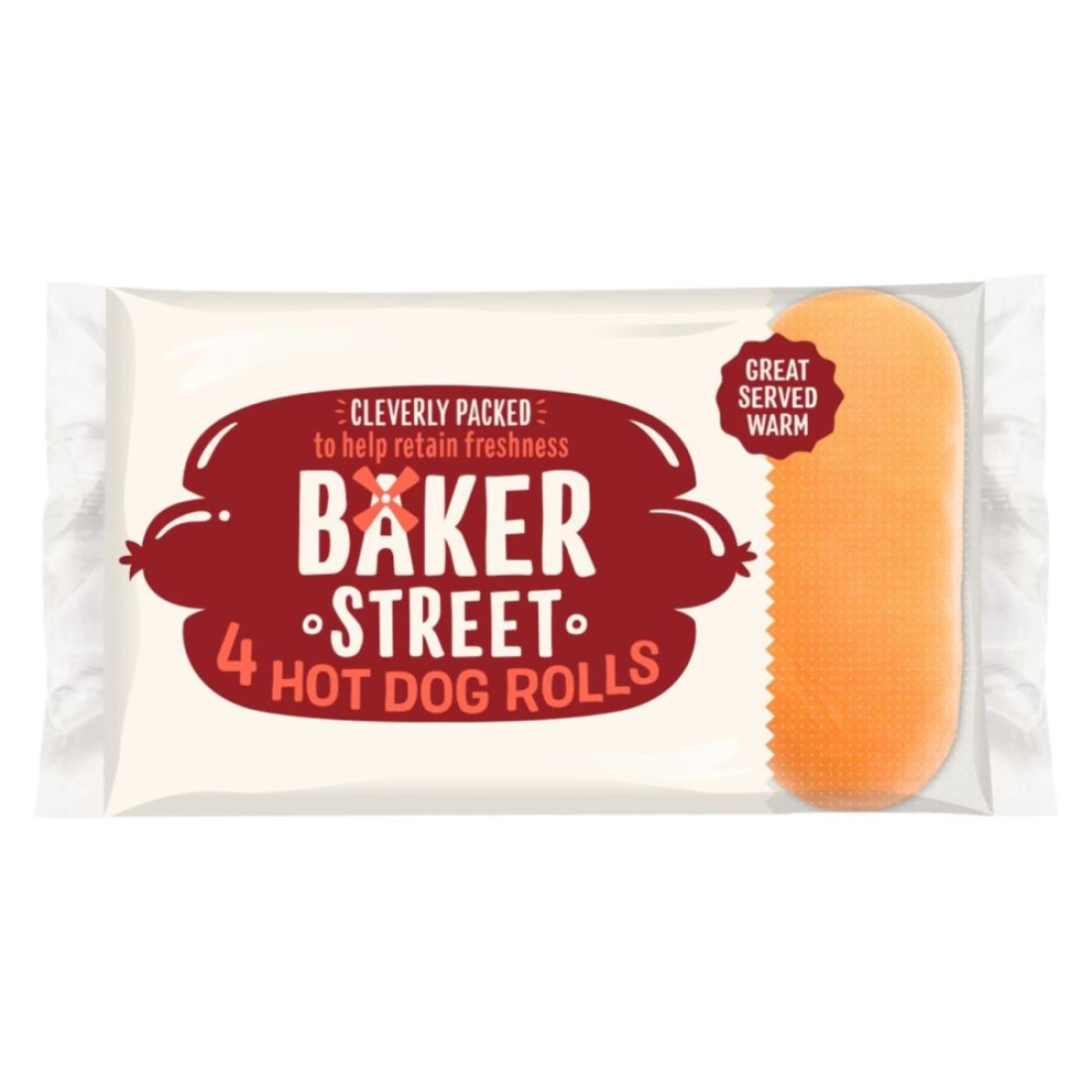 Baker Street 4 Hot Dog Rolls 250g