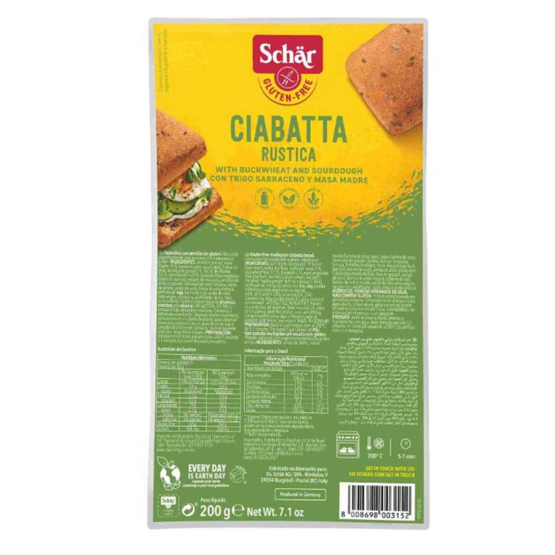 Schar Gluten Free Ciabatta Rustica Bread 200g