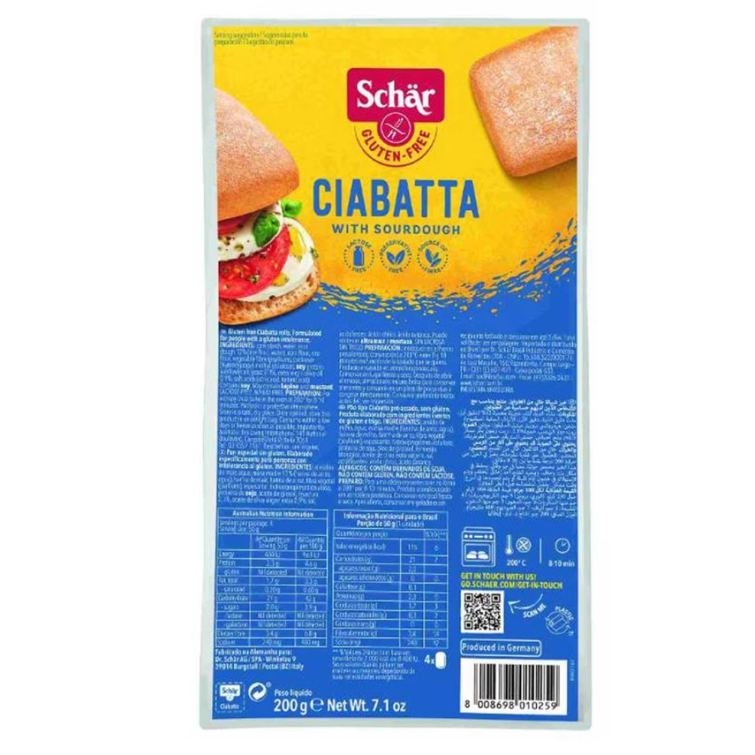 Schar Ciabatta Bread 200g