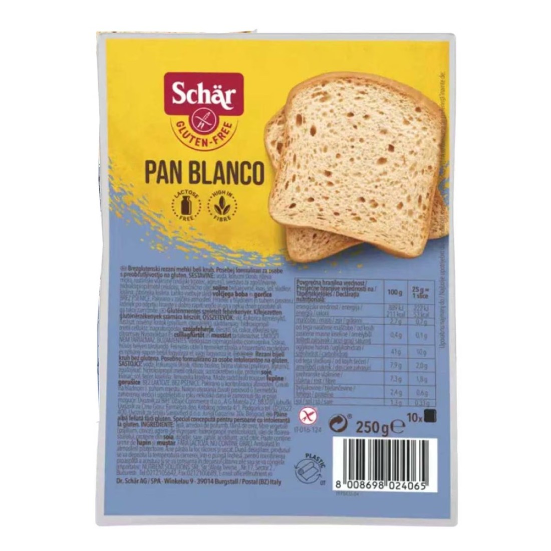 Schar Gluten Free Pan Blanco Breads 250g