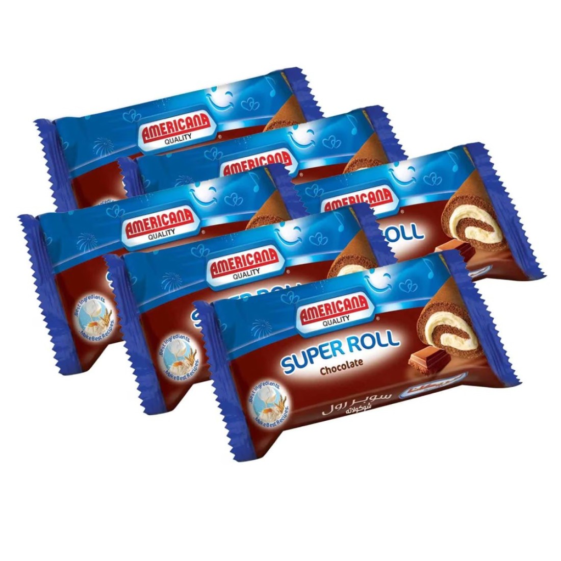 Americana Chocolate Super Cake Roll 60g Pack of 6