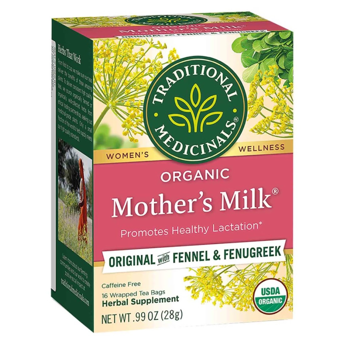 Traditional Medicinals Organic Mother&#39;s Milk Herbal Supplement 16 Tea Bags