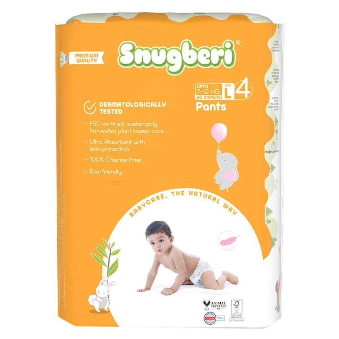 Snugberi Diaper Pants Large Size 4 Up to 7-12kg 60 Pants