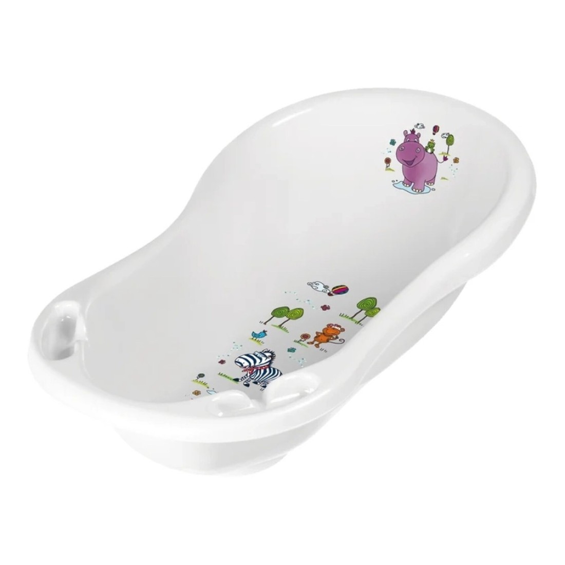Keeeper Maria Hippo Themed Baby Bath Tub with Plug 18426100012NN White 84cm