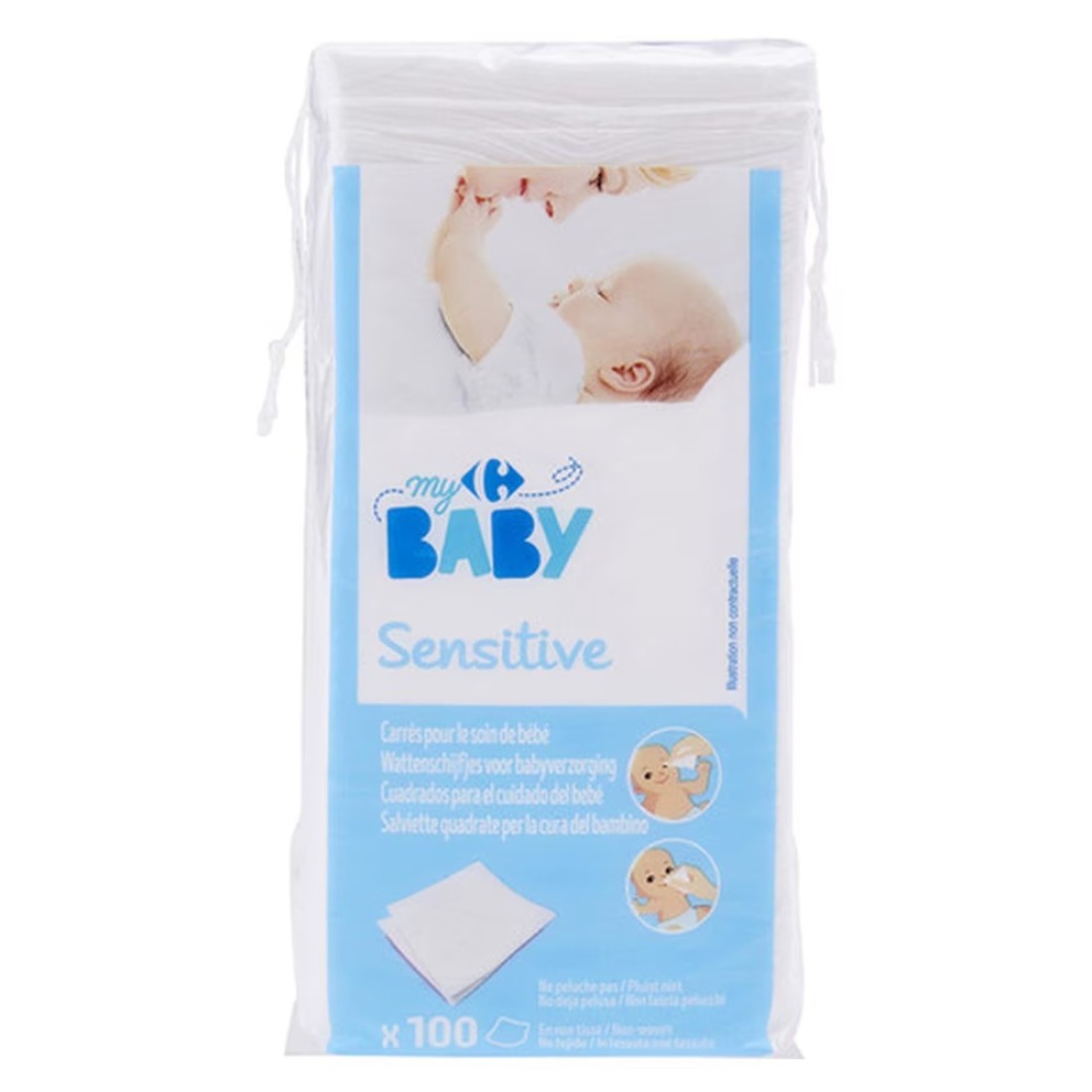 Carrefour My Baby Sensitive Face And Nose Square Pads 100 Pads