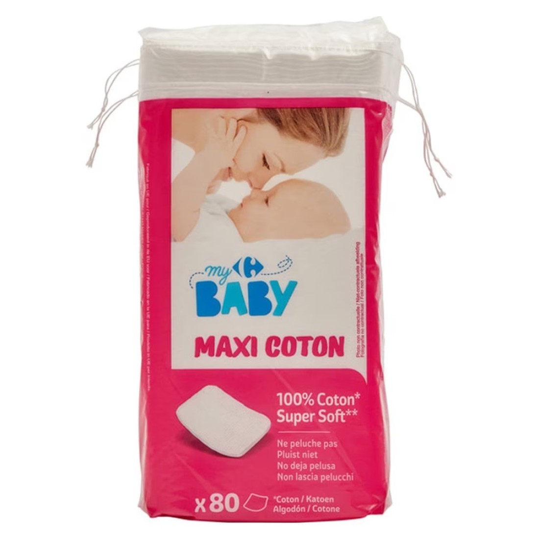 Carrefour My Baby Maxi Cotton Square Pads 80 Pads