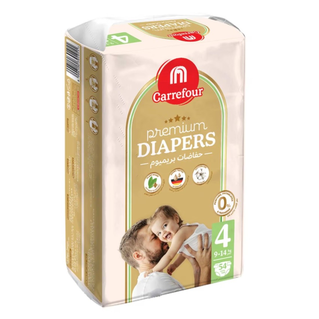 Carrefour Premium Diapers Size 4 9-14kg 54 Diapers