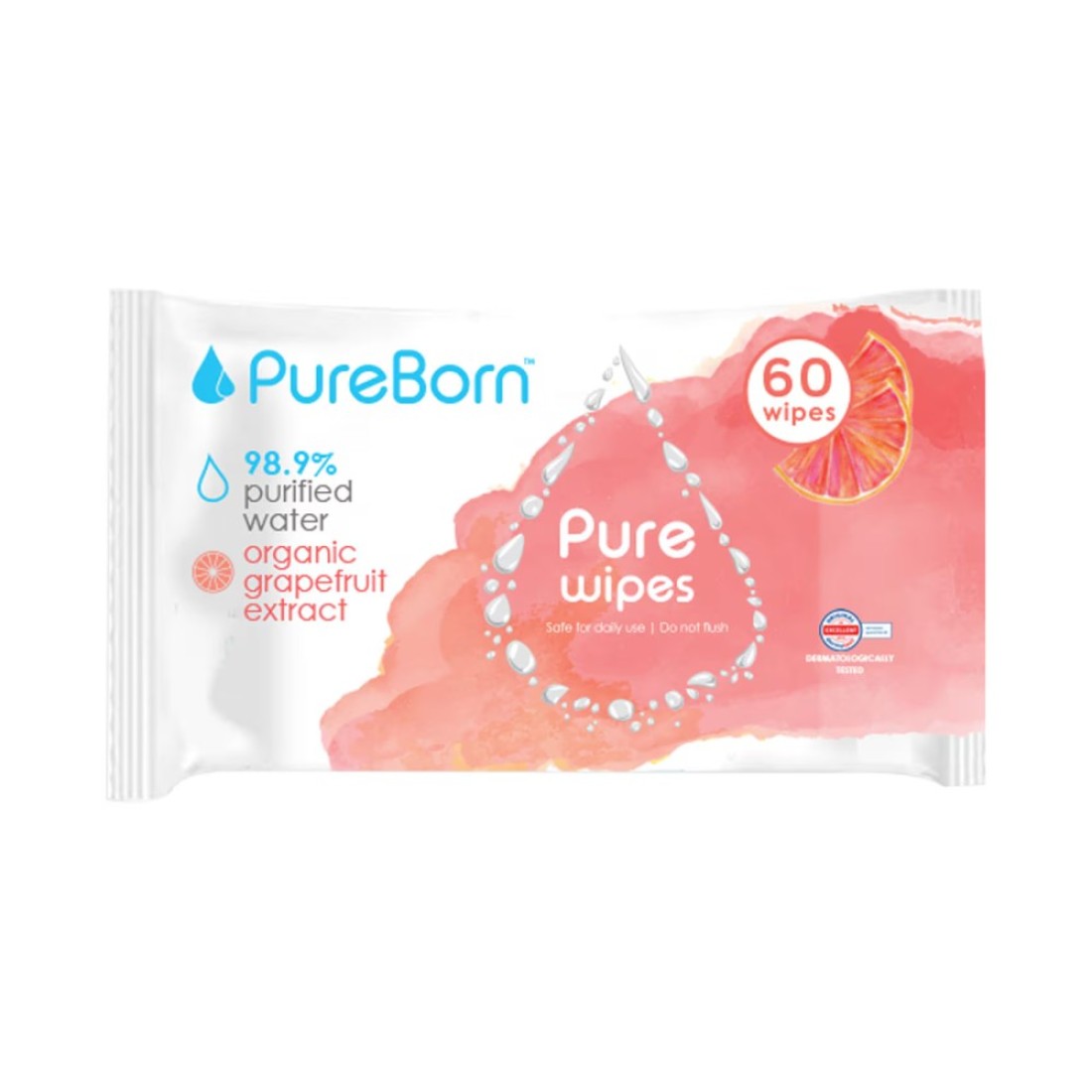 Pureborn Organic Grapefruit Extract 60 Pure Wipes