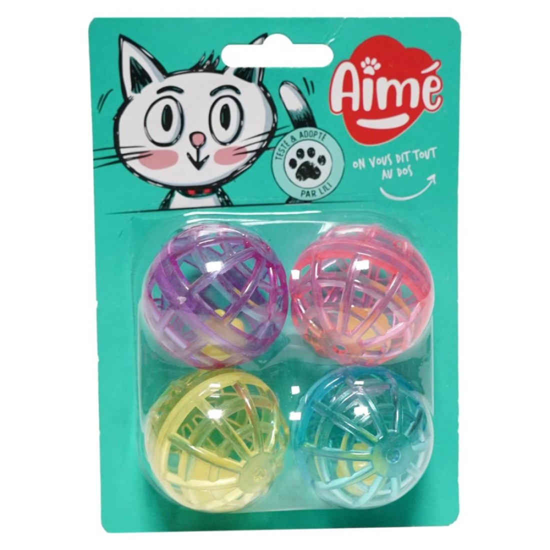 Agrobiothers Aime Catnip Power Bell Ball Cat Toy 4 PCS