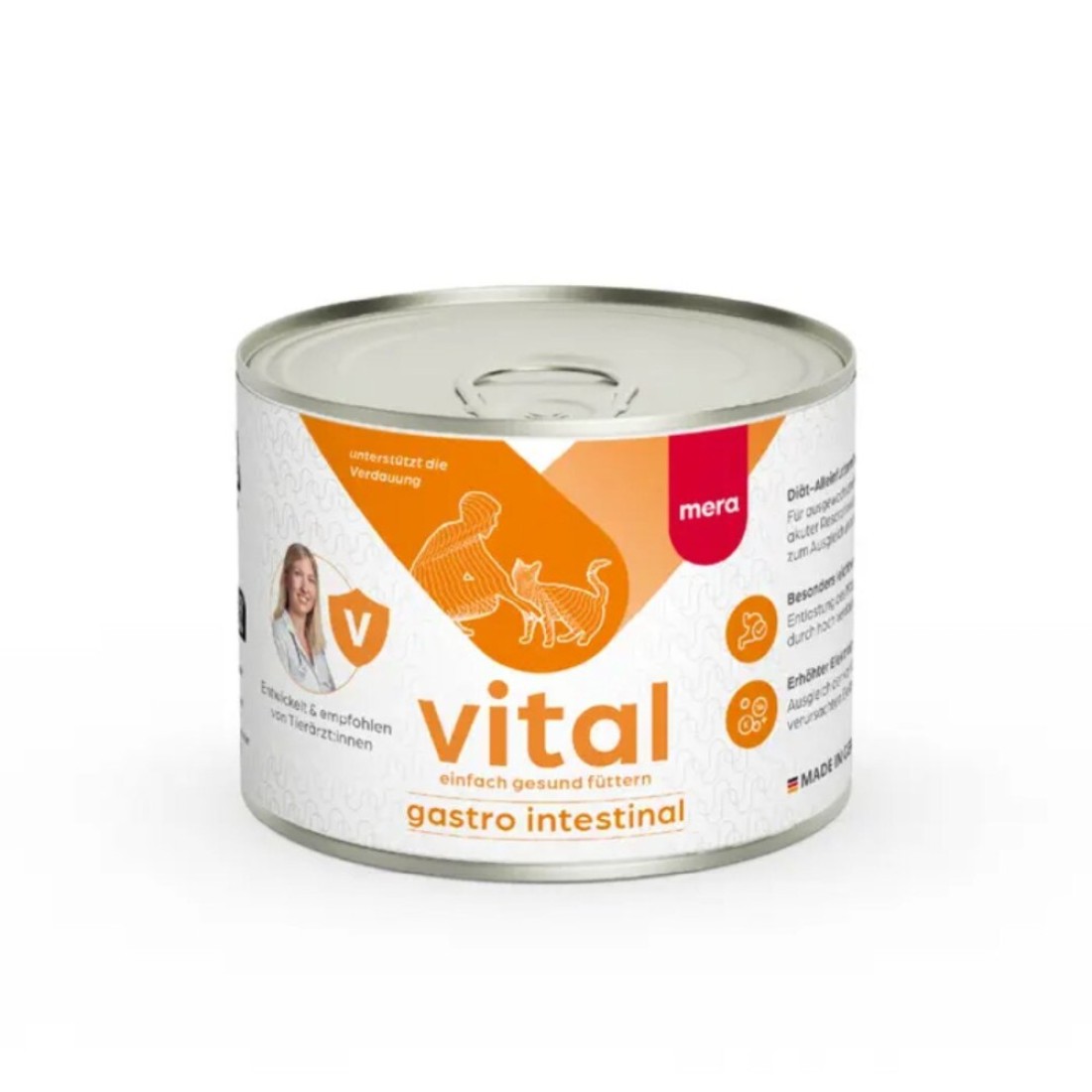 MeraVital Gastro Intestinal Cat Wet Food - Specialized Diet for Digestive Health - Supports Stomach, Intestines, and Pancreas 6&times;200g