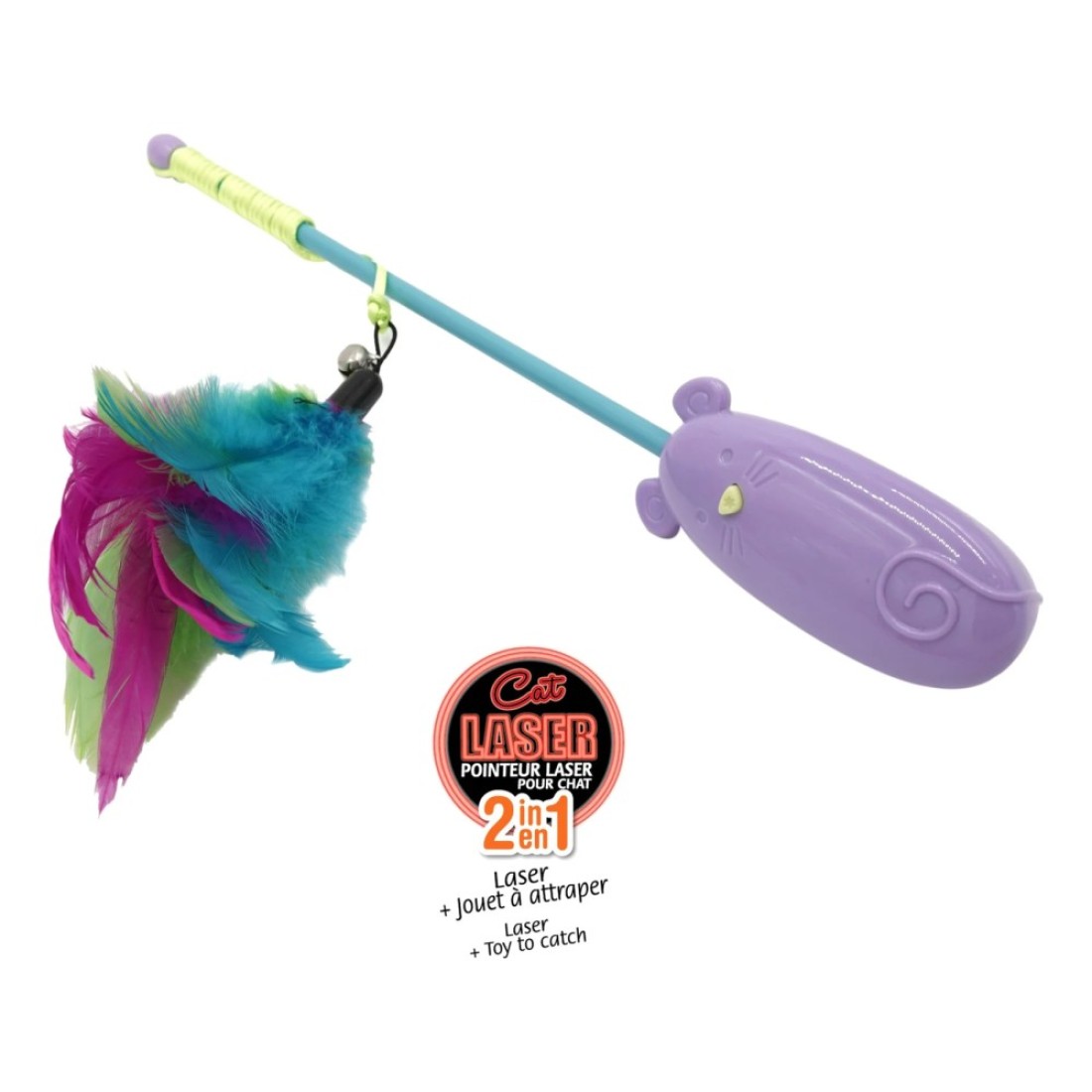 Agrobiothers Aime Fishing Rod With Laser Cat Toy Multicolour 30cm