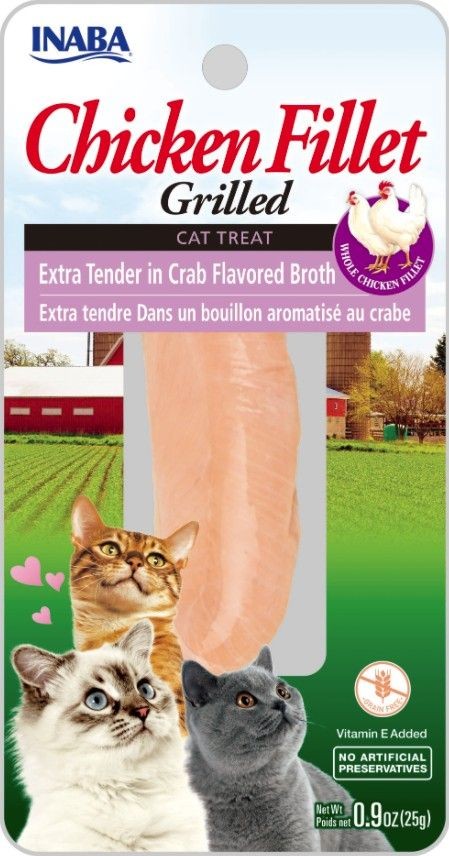 INABA CHICKEN EXTRA TENDER IN CRAB BROTH 25 g - Pack of 3