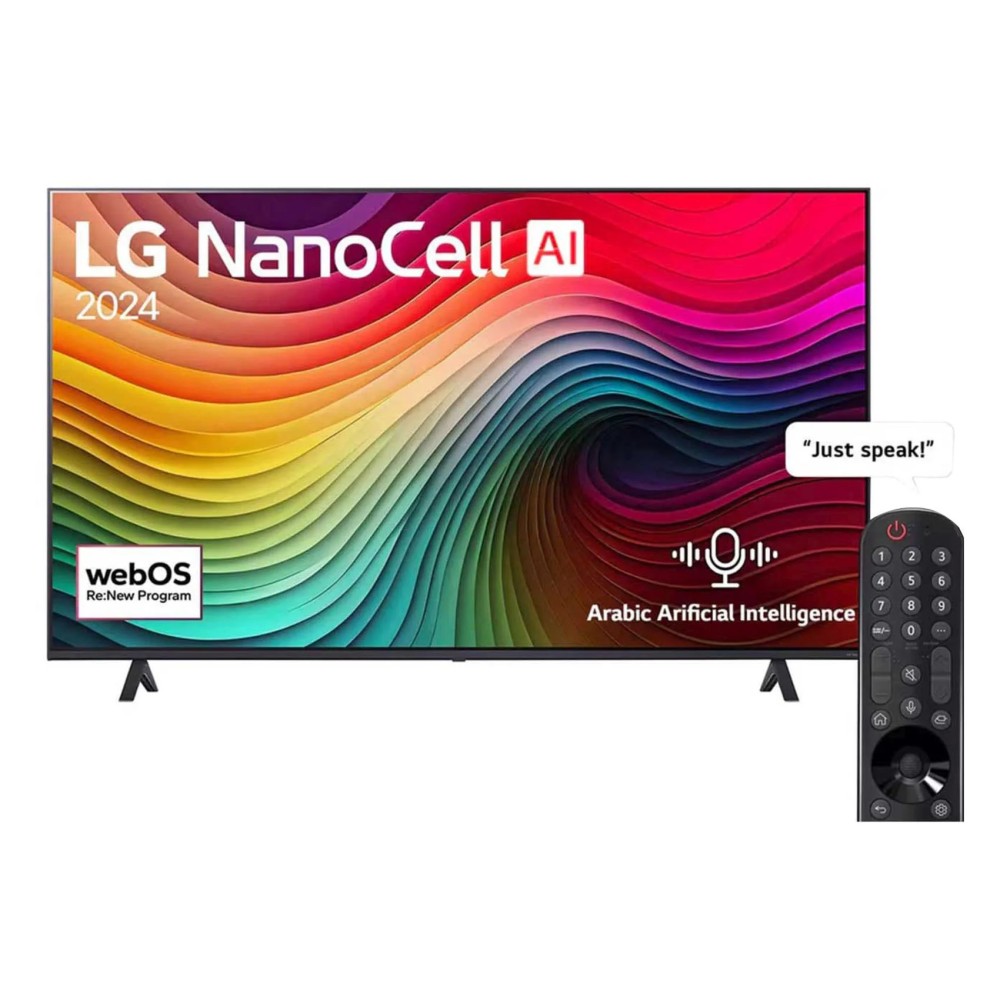 ال جي NanoCell NANO81 تلفزيون ذكي 86 بوصة 4K جهاز التحكم عن بعد بالذكاء الاصطناعي HDR10 webOS24 2024