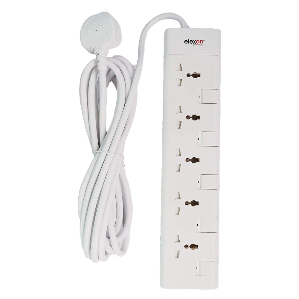 Elexon 5-Way Power Extension Socket 13A El-903S White 3m