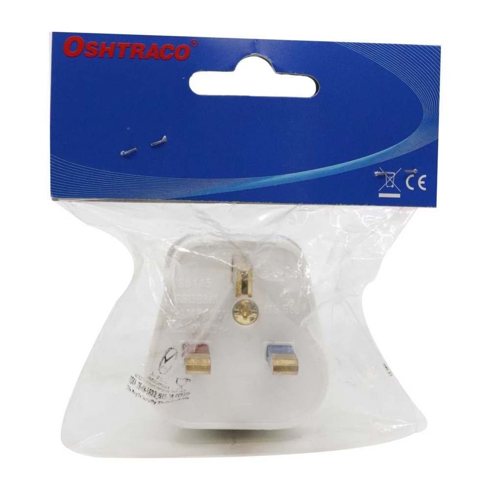 Oshtraco 3-Pin Plug Top 13Amp OTCHC383L White