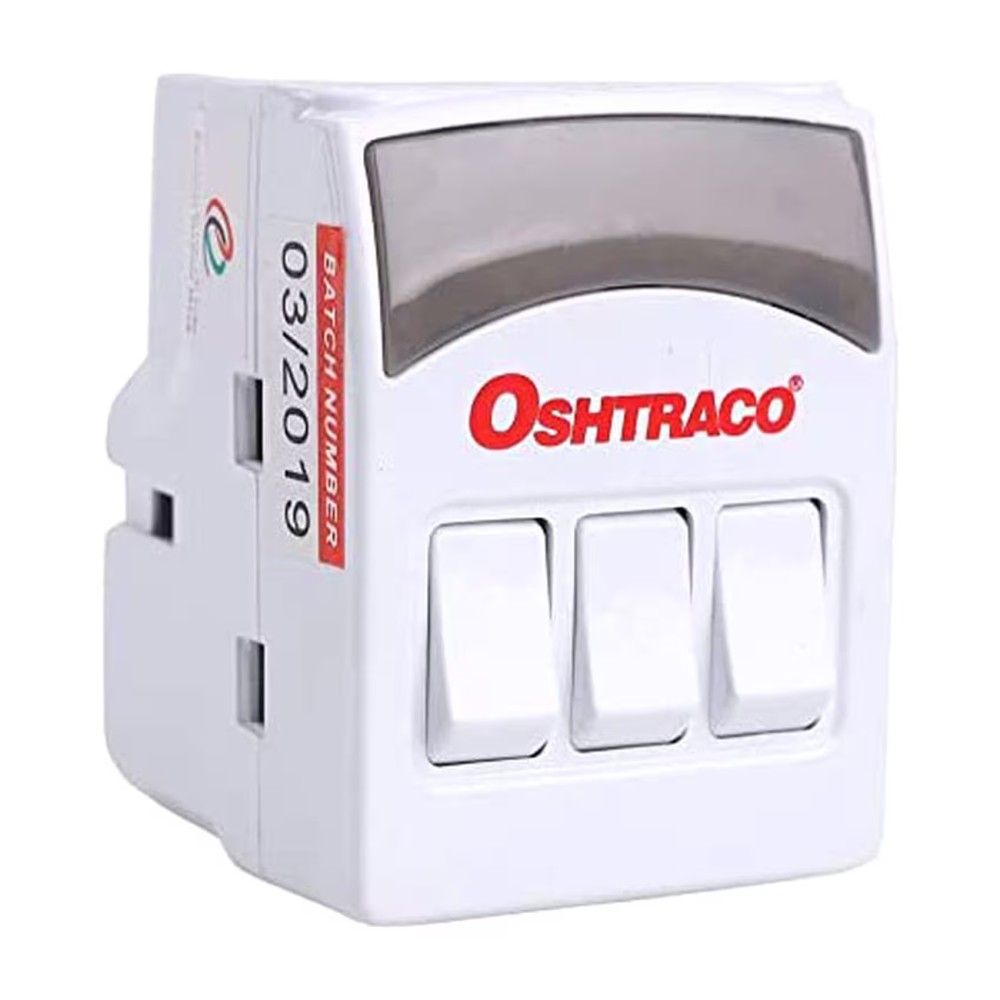 Oshtraco 3 Way Multi Socket Outlet White