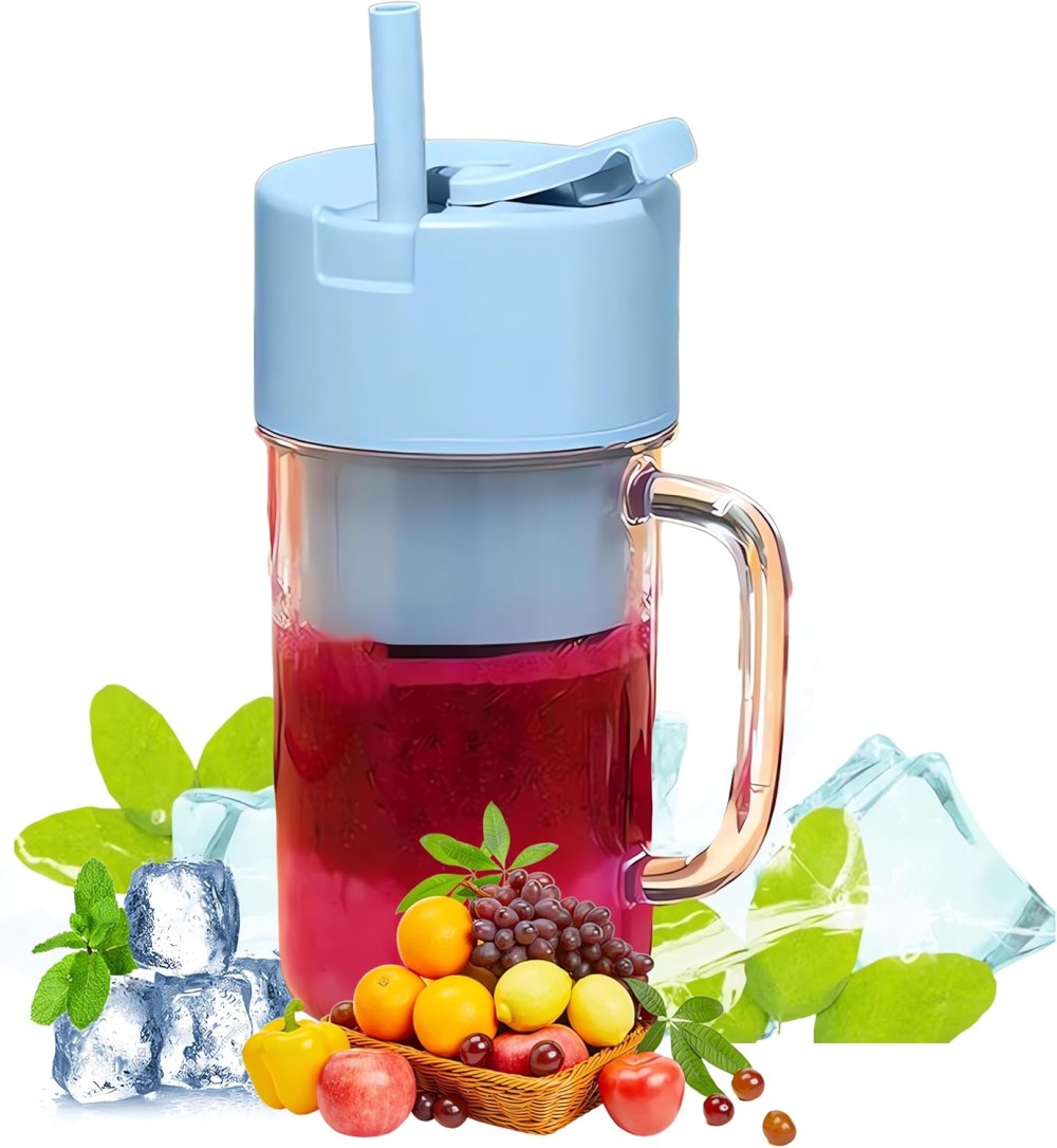 FITTO Portable Blender, Mini Juicer for Smoothies &amp; Shakes, Leakproof Design, Rechargeable with 10-Blade System, 340ml Portable Smoothie Blender, Perfect for Travel, Gym, Home Use