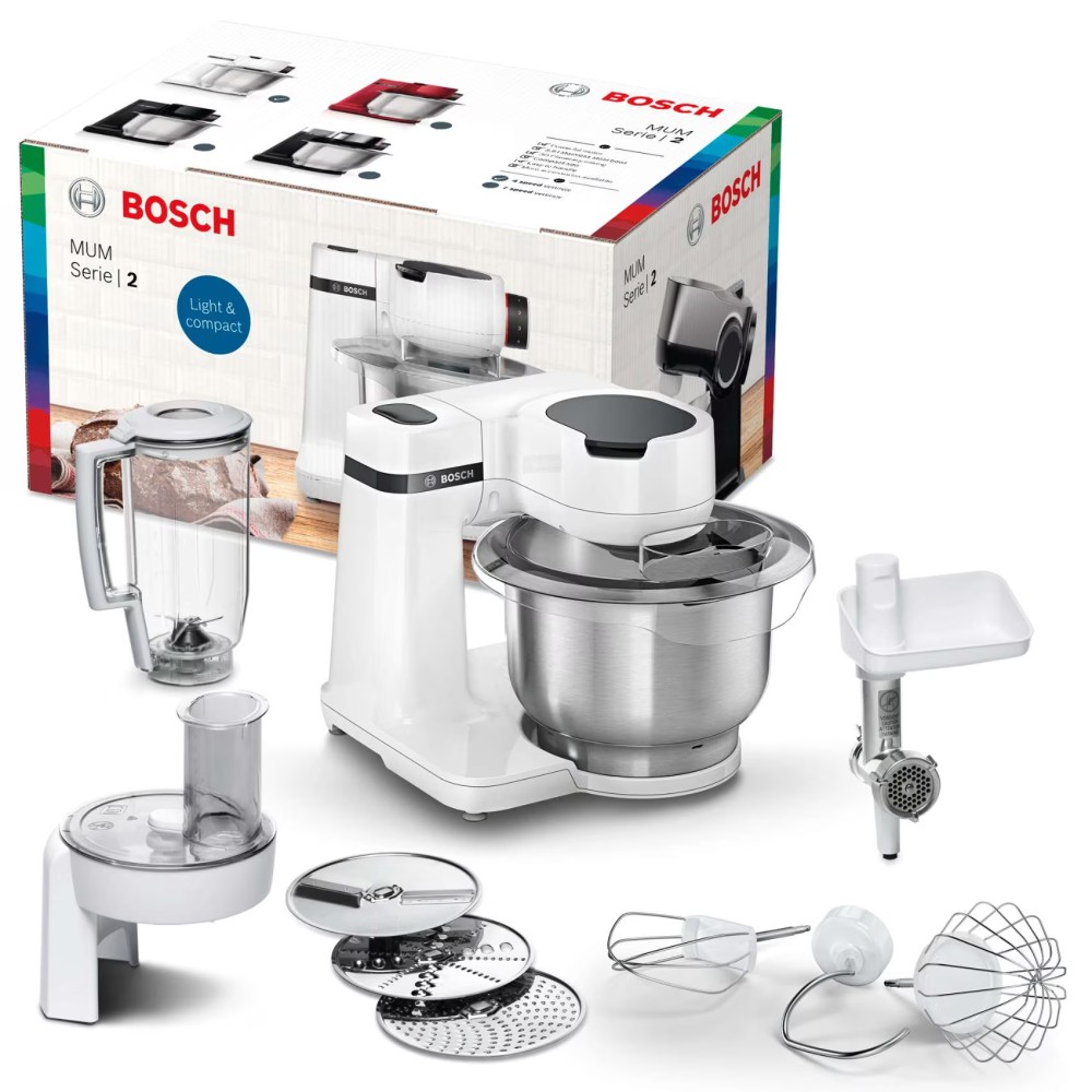 Bosch Kitchen Machine 700W, Large 3.8 ltr. 4 speed- 1 year Manufacturer Warranty, Made in Slovenia, MUMS2EW30G