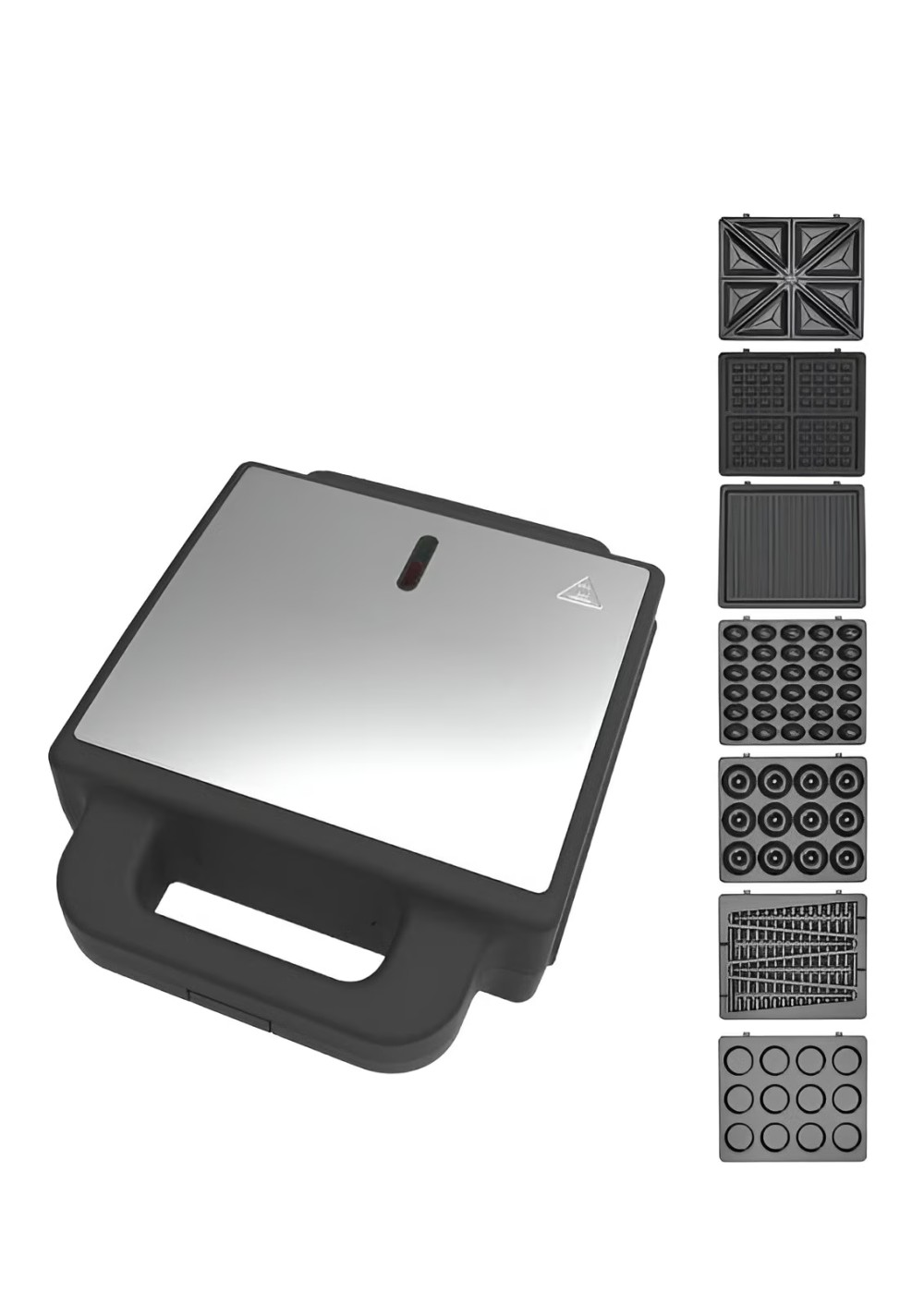 7-in-1 Sandwich Maker &amp; Multi Snack Machine &ndash; 2400W Non-Stick Press with Removable Plates for Waffles, Grill, Toaster, Pancakes, Donuts, Cookies &amp; Cupcakes Easy Clean