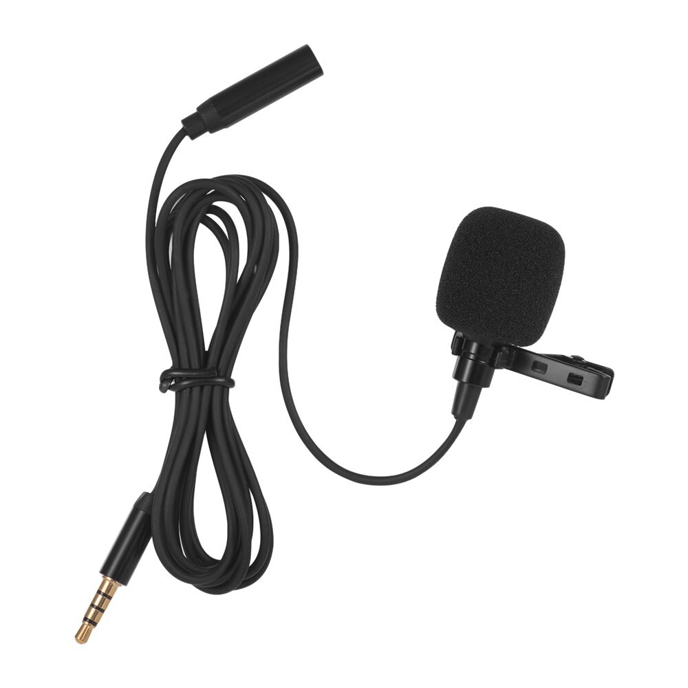 Generic-Mini Clip-on Lapel Lavalier Condenser Microphone Mic with 3.5mm Headphone Output Jack for iPhone iPad Android Smartphone DSLR Camera Computer PC Laptop