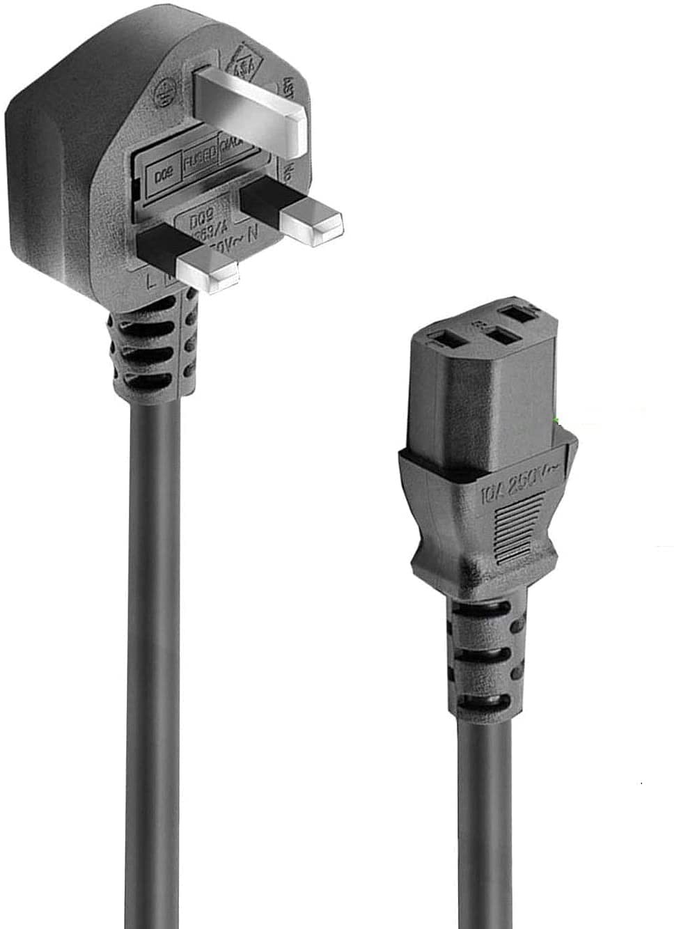  5m Kettle Lead 250V 10A Power Cable UK Mains Lead for PC Computer TV Monitor Printer etc, 3 Pin UK Plug to IEC 320 C13 AC Power Cord