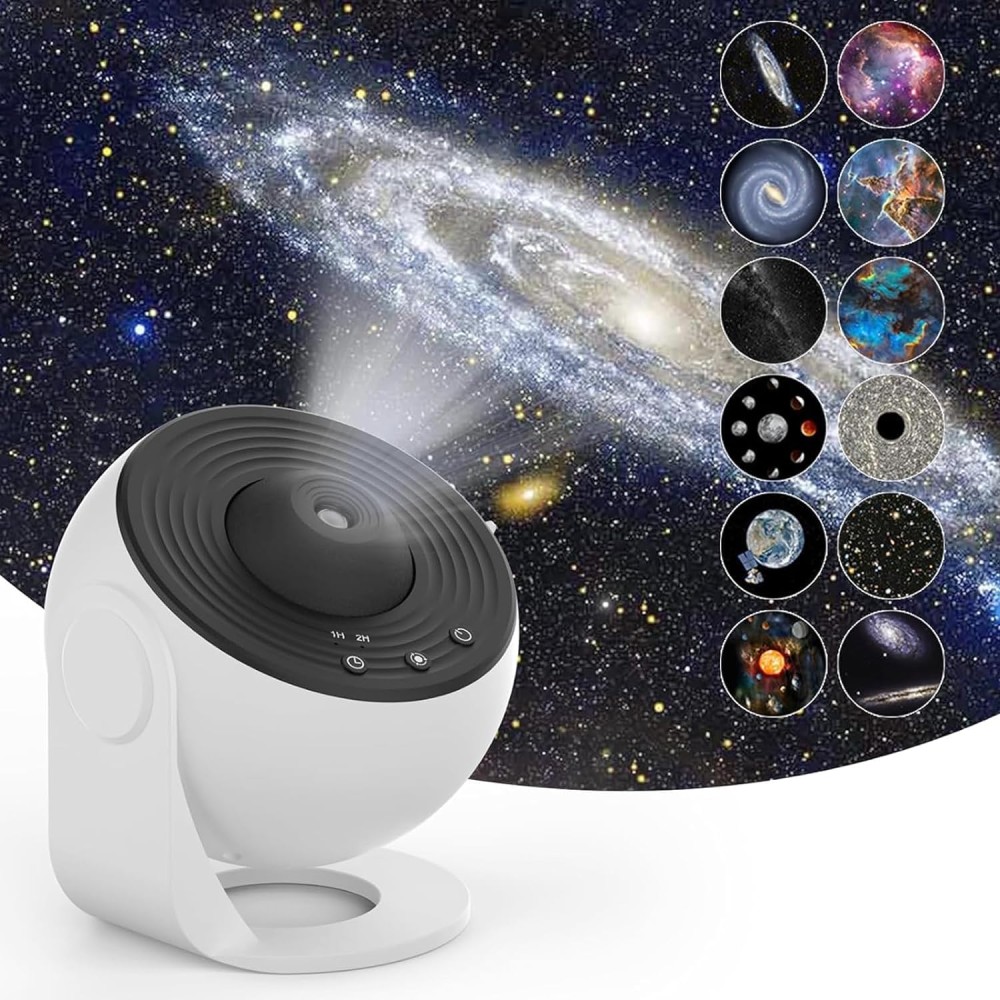 FIPKA Star Projector night light,12 in 1 Planetarium Star Projector Realistic Starry Sky Night Light,360 °Rotation,Timing,Mute Design,Projection Effect for Bedroom