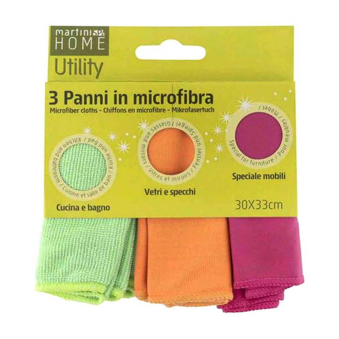Martini Spa Home Utility Microfibre Cloth Multicolour 3 PCS