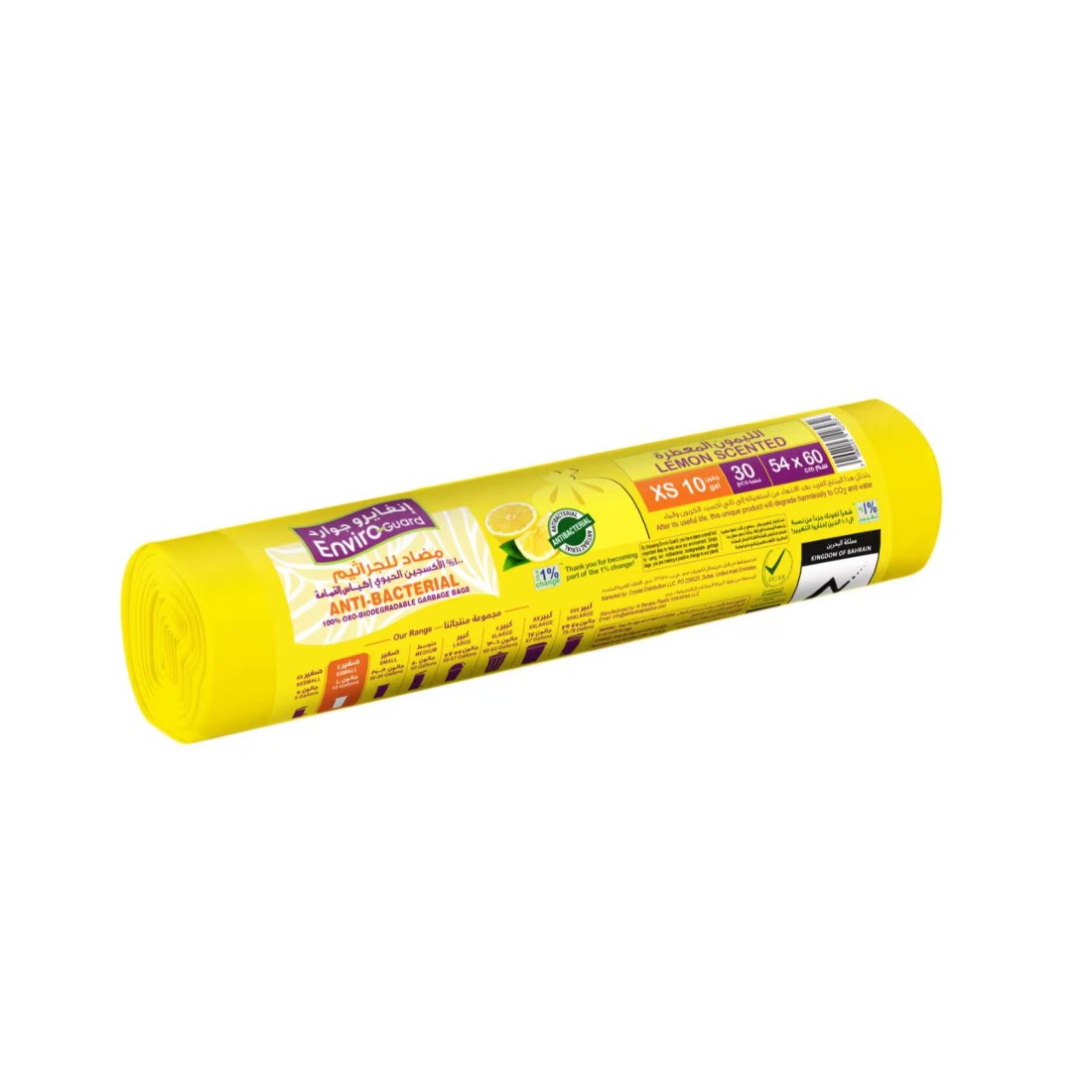 Enviro Care 10 Gallon Lemon Scented Yellow 30 Garbage Bags