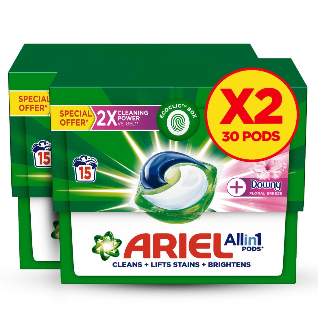 Ariel 3-In-1 Pods With Touch Of Downy Freshness Detergent Multicolour 30 Capsules