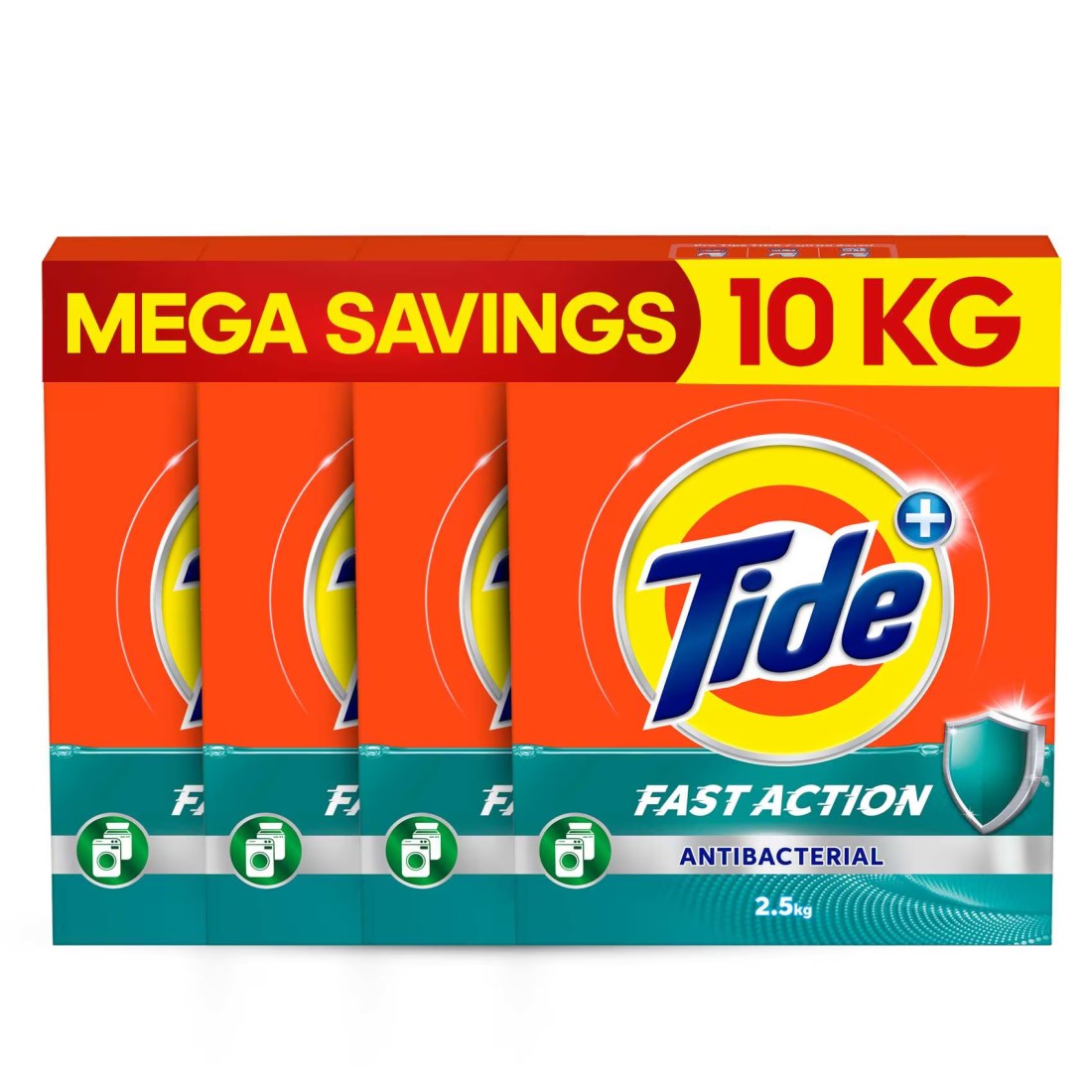 Tide Anti-bacterial Fast action Laundry Detergent Powder 2.5 kg Pack of 4