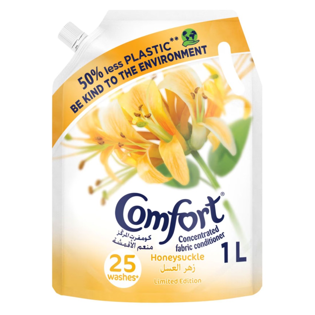 Comfort Honeysuckle Concentrated Fabric Conditioner White 1L