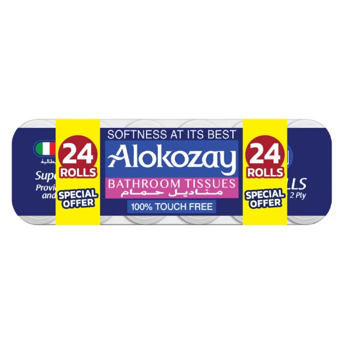 Alokozay Bathroom Tissues Rolls 2 Ply 24 Rolls