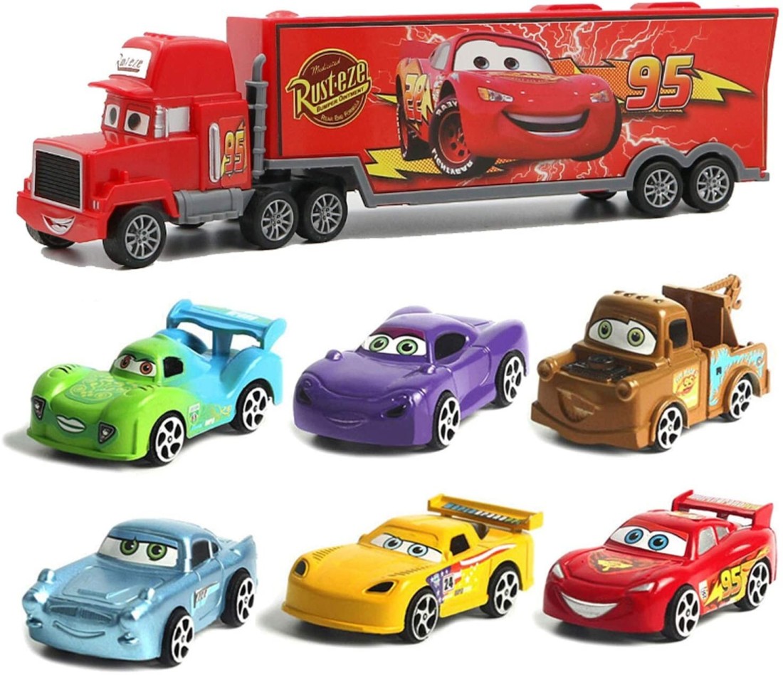 7 Pieces Cars Toy Set Deluxe Cars Toy Set Gift for Kids Birthday Gift Idea