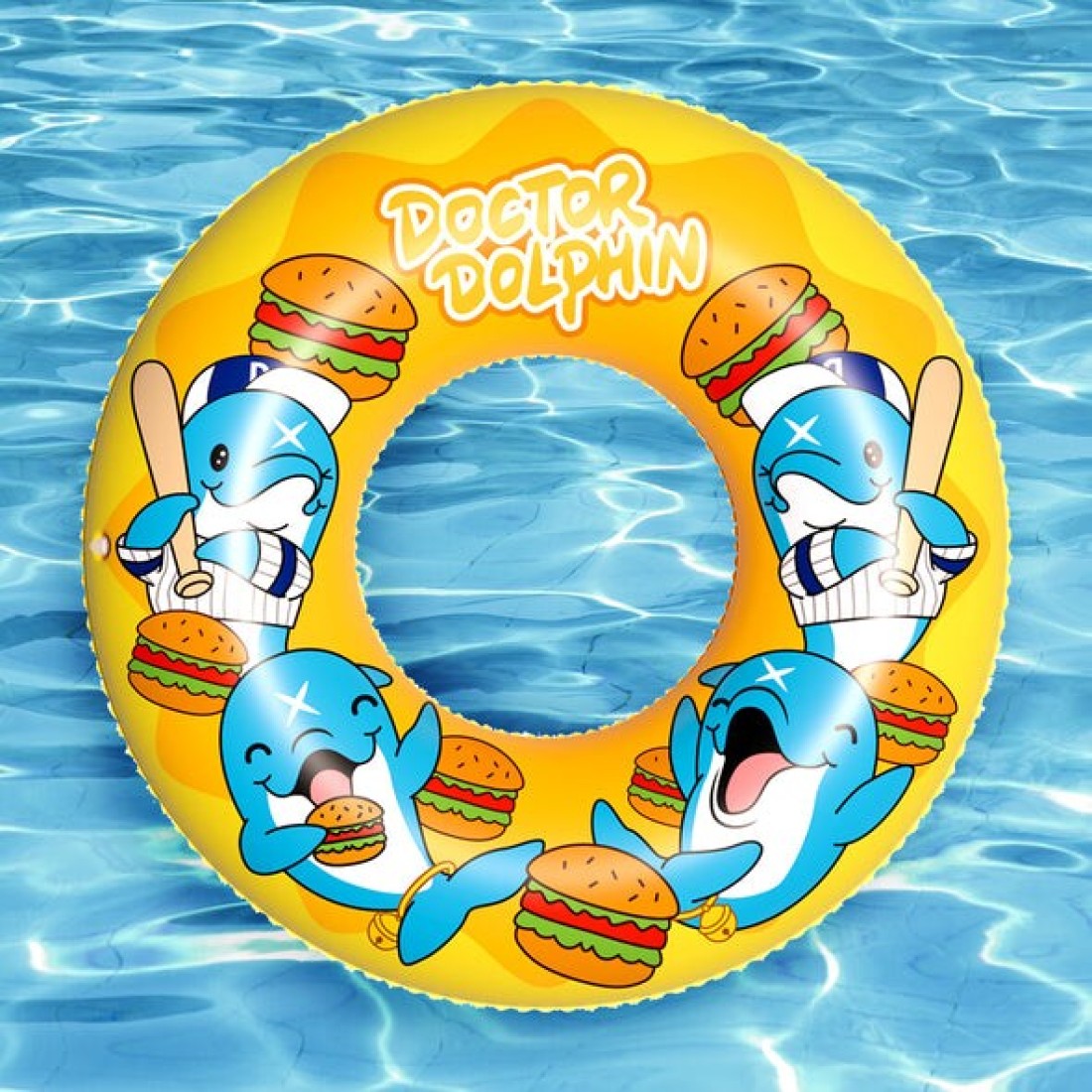 Doctor Dolphin Inflatable Swim Ring 60 cm for 4+ Years &ndash; Featuring Fun Designs With Dolphin