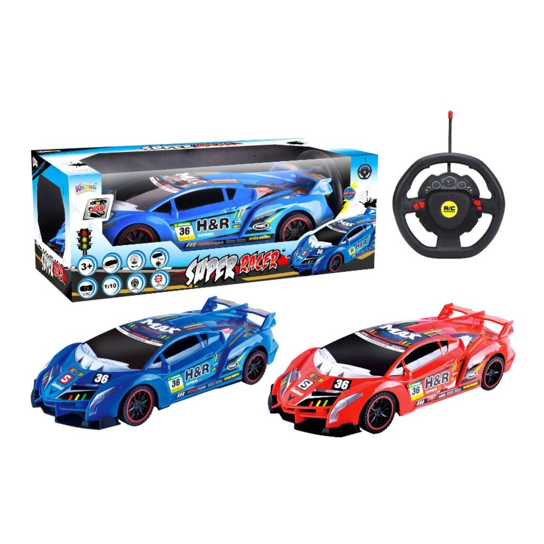 Kidz. Super Racer Remote Control Car Toy Assorted 2 PCS