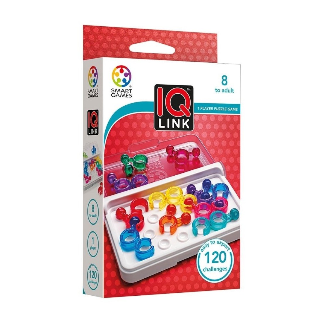 Smartgames - Iq Linka Travel Game For Kids And Adults, A Cognitive Skill-Building Brain Game Brain Teaser For Ages 6 &amp; Up, 120 Challenges In Travel-Friendly Case.