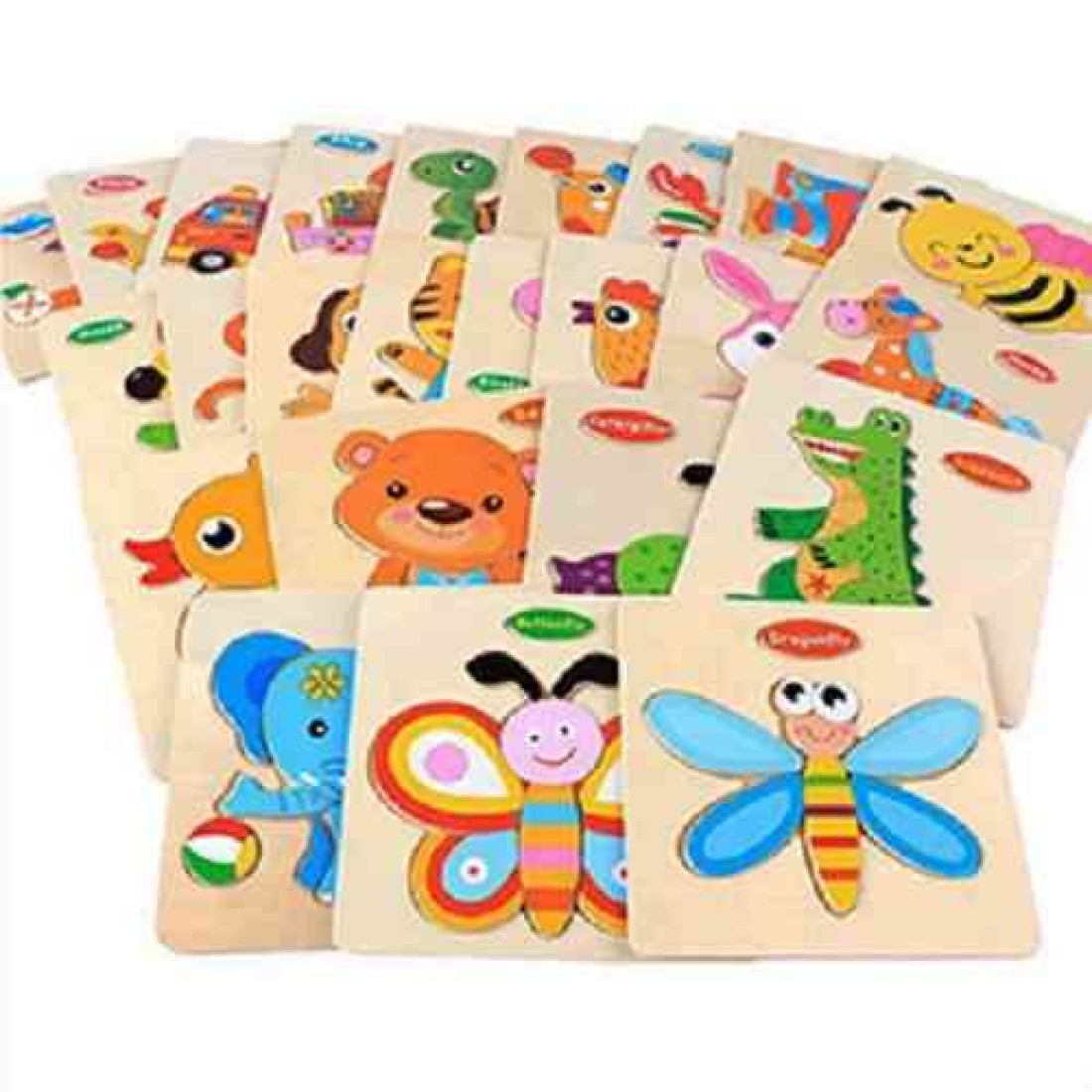 Animal Fruit Vehicle Wooden Puzzle 4 PC in pack