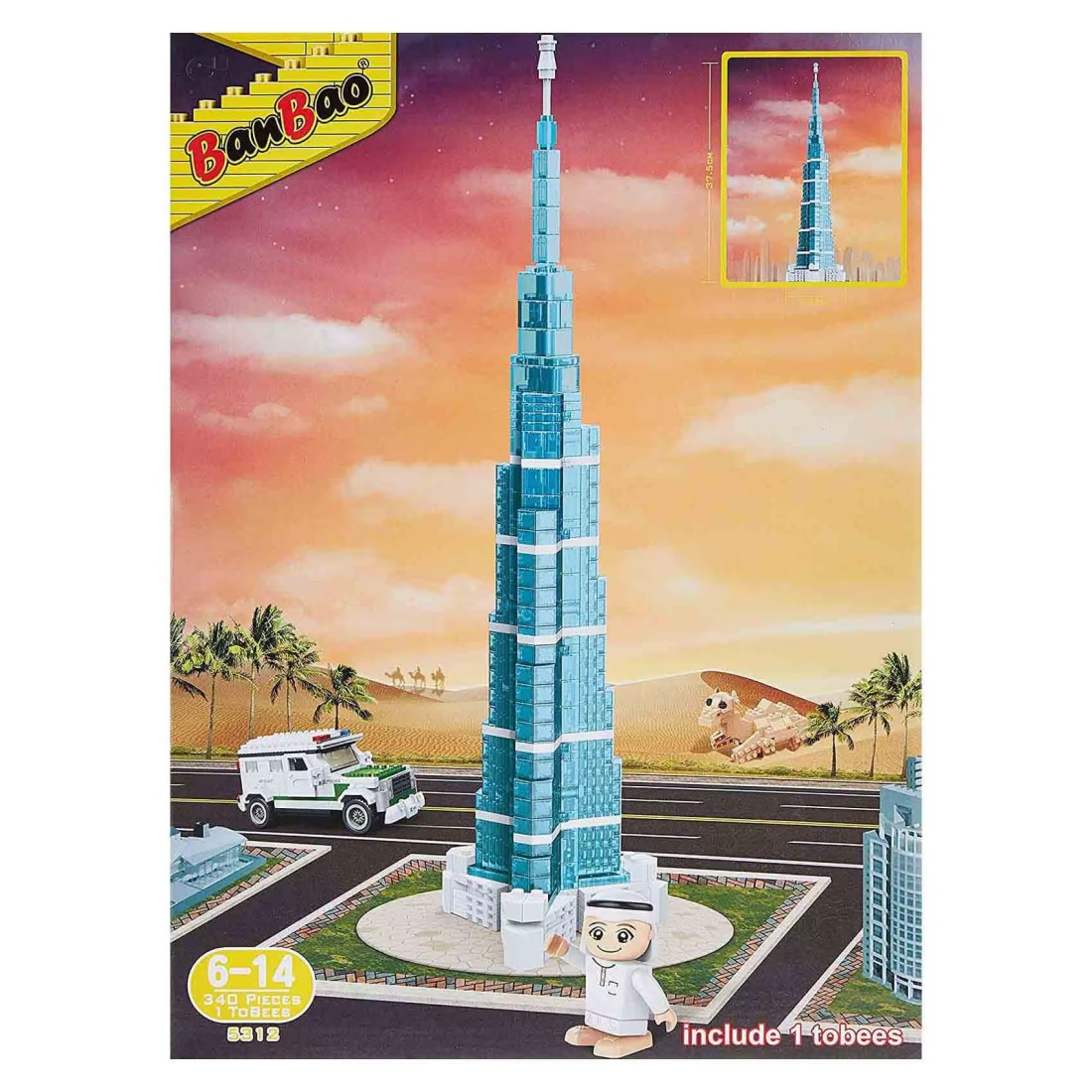 BanBao Burj Khalifa Crystal Building Toy Set 5312 Pack of 340