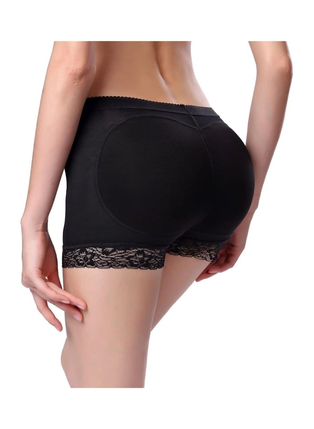 Women’s Padded Butt Lifter Shapewear, Push-Up Hip Enhancer Control Panties, Seamless Tummy Control Boyshorts with Removable Padding for Natural Curves