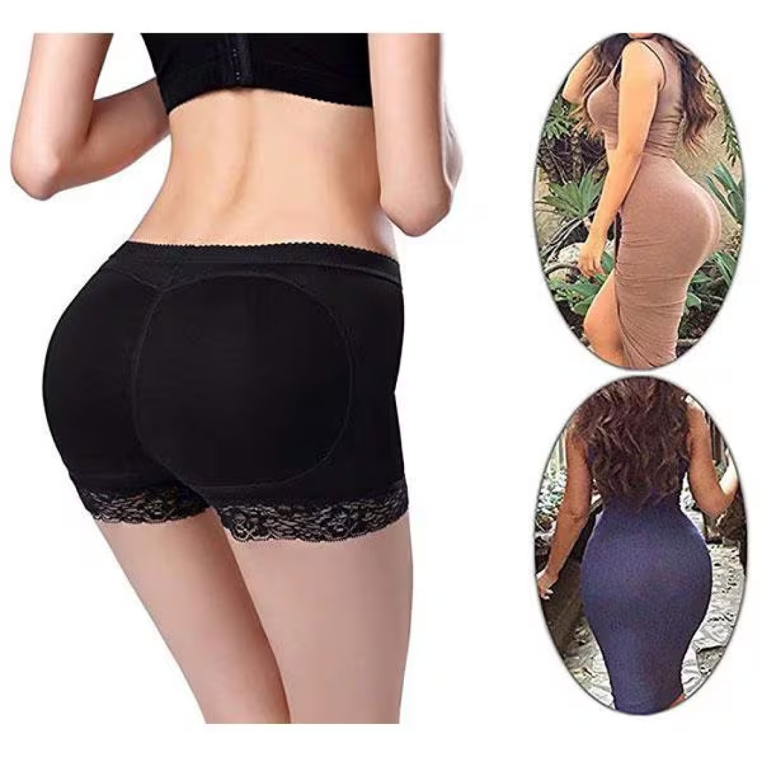 Aiwanto Large Butt Lifter Butt Lifting Underwear Shapewear Butt Lifting Hip Padded Shapewear Shorts (L)
