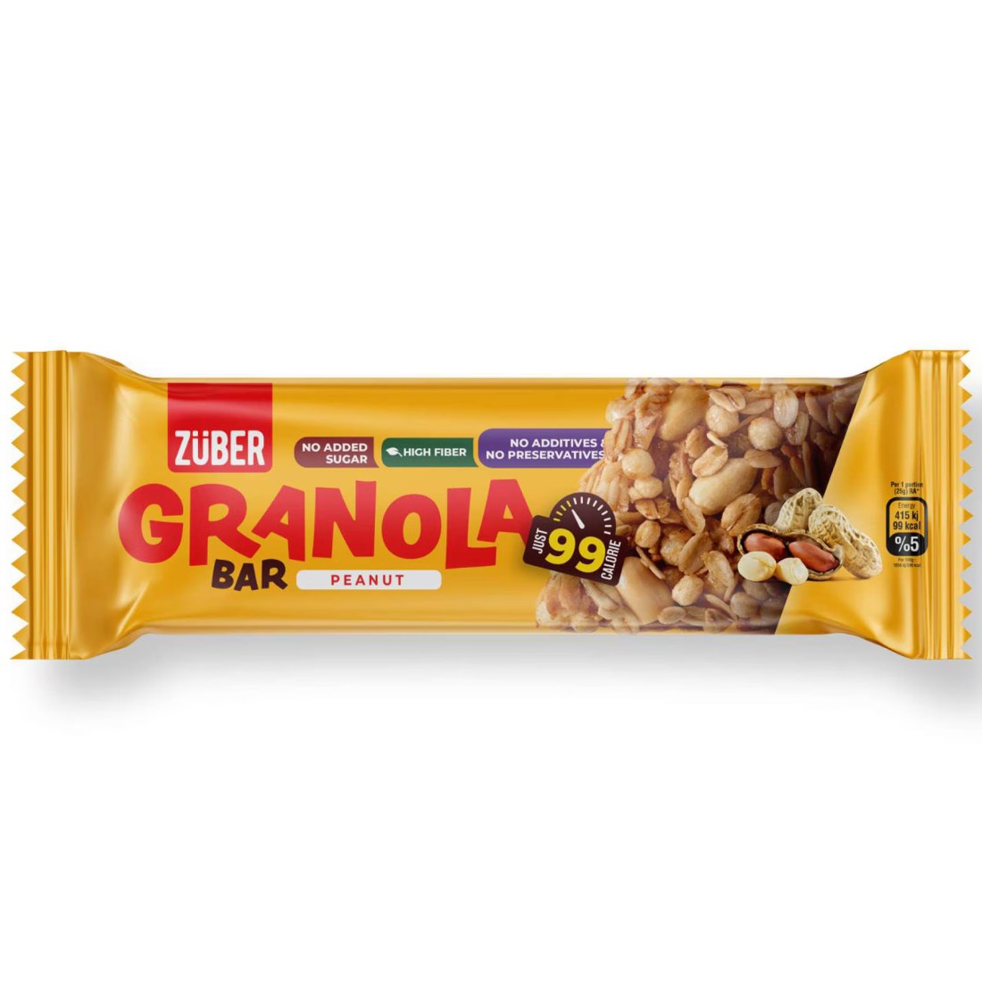 Zuber Granola Bar Peanut 25g