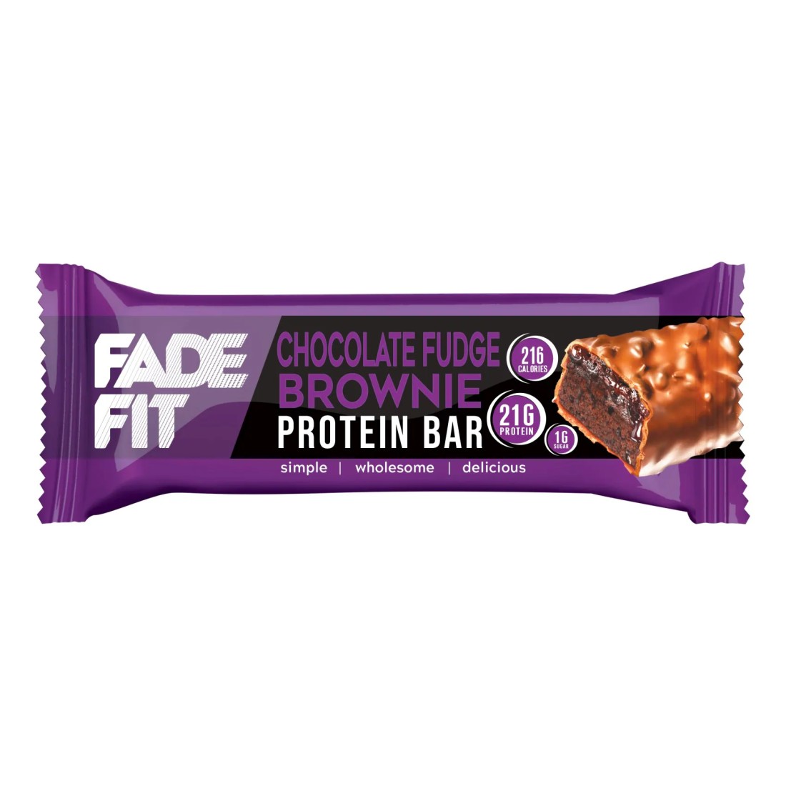 Fade Fit Chocolate Fudge Brownie Protein Bar, 55g